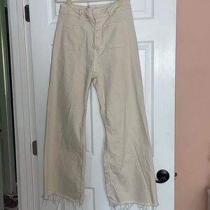 Stylish Cream Wide-Leg Pants